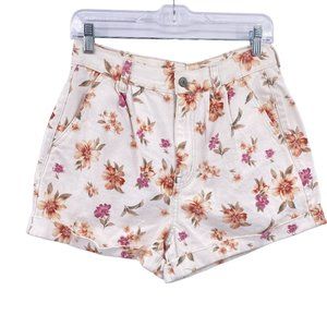 American Eagle Floral high rise pleated mom shorts size 6 NEW